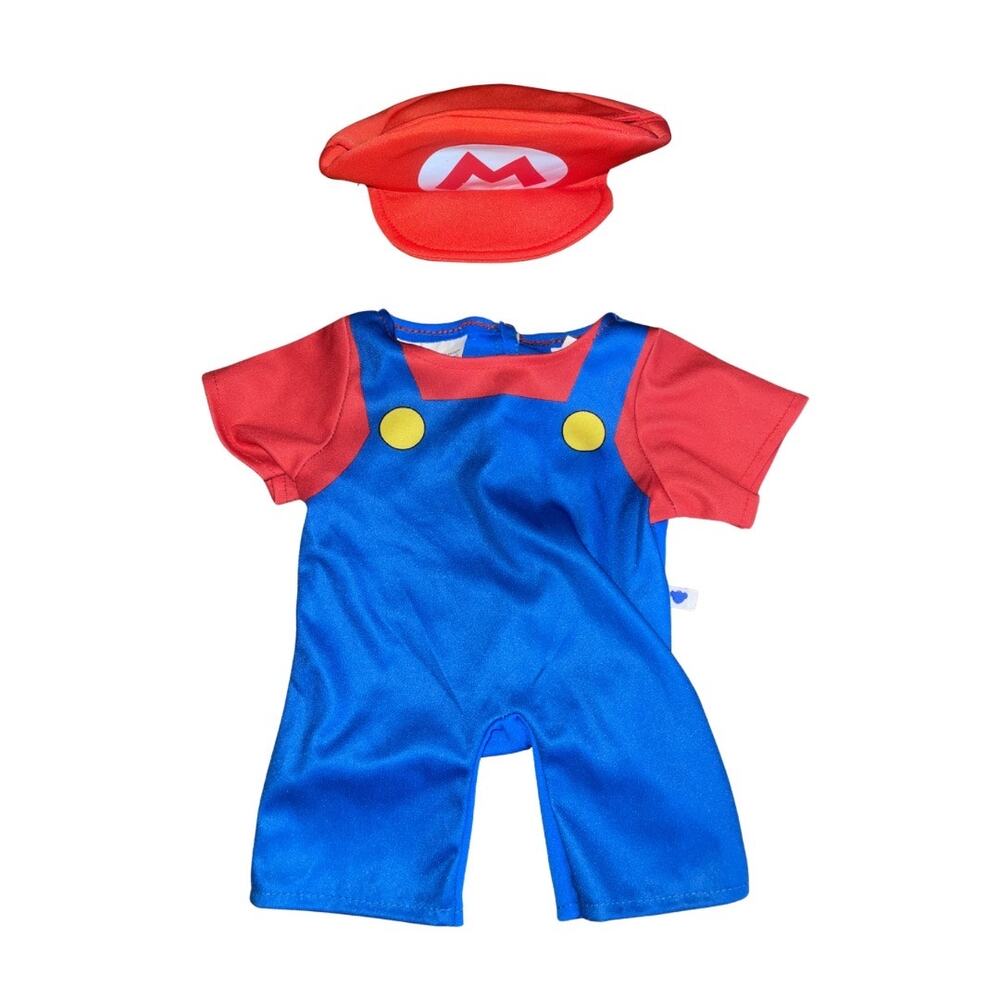 Build A Bear Workshop Super Mario Costume Outfit Stuffed Animals Kidscore NWT